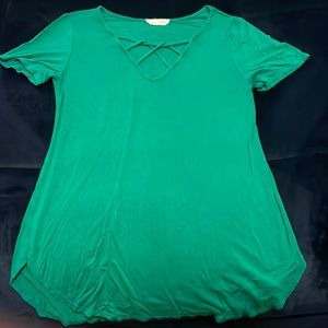 Green Tunic with V-Neck